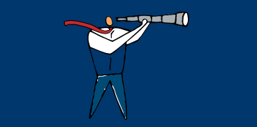 A man holding a telescope