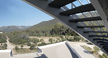 View of a park building amidst the vegetation