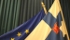 Bandiera dell'Unione Europea e della Finlandia