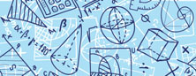 Illustrazione raffigurante formule matematiche e disegni geometrici