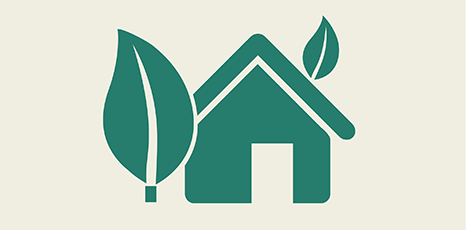 Illustrazione di una casa green
