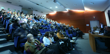 Meeting participants in the Auditorium of Sardegna Ricerche
