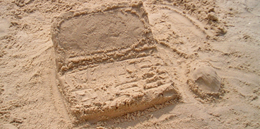 Laptop di sabbia