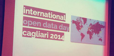 Scritta "International Open Data Day - Cagliari 2014"